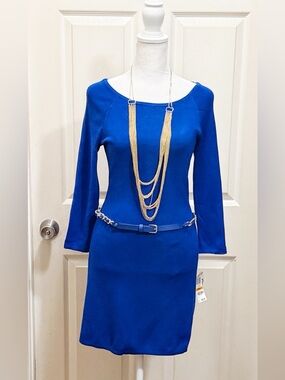 New International Concepts Goddess Bleu Knit Dress Size Small